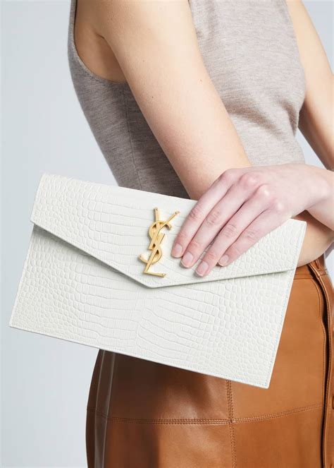 ysl croco clutch|UPTOWN POUCH IN CROCODILE.